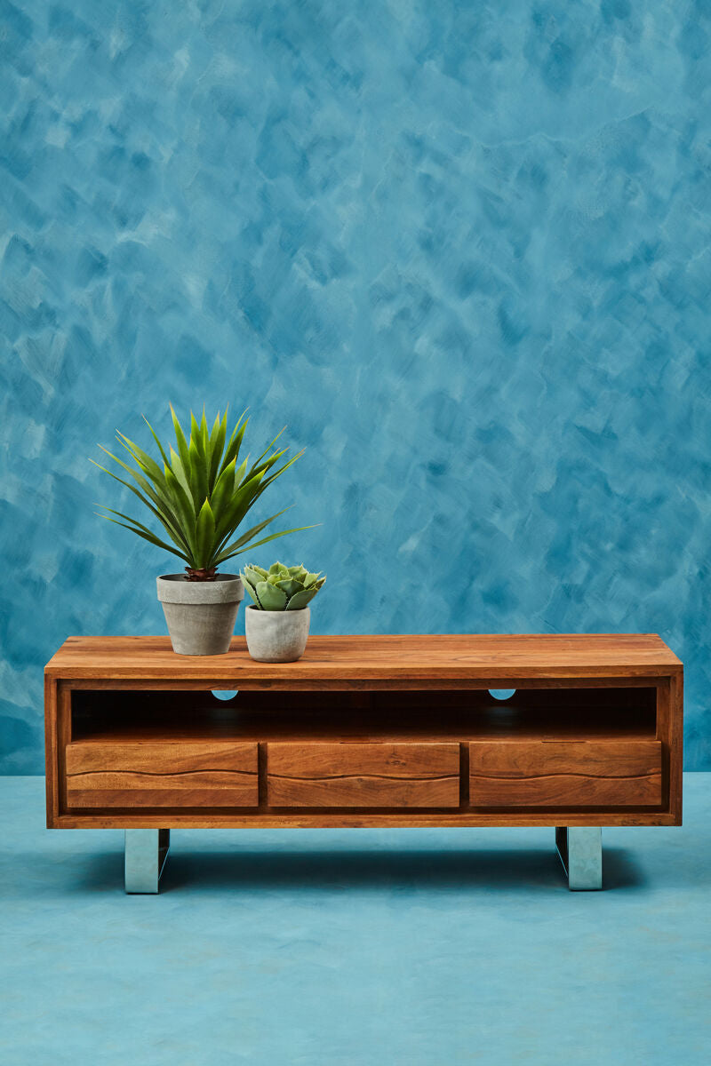 Simla Natural Acacia Wood Media Unit