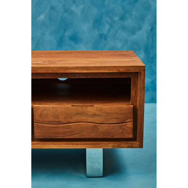 Simla Natural Acacia Wood Media Unit