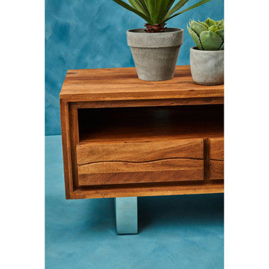 Simla Natural Acacia Wood Media Unit