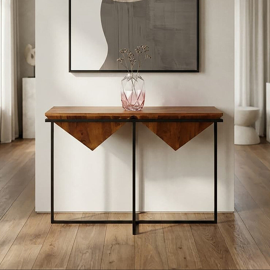 Shimla Acacia Wood Pyramid Console Table