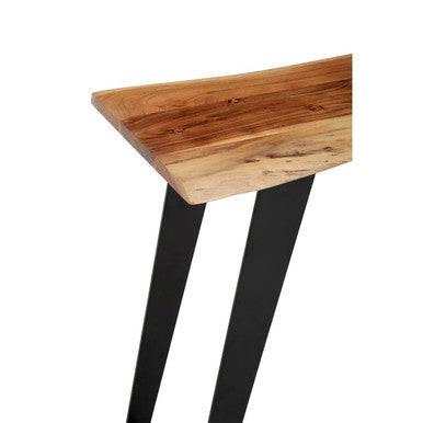 Surax Natural Acacia Wood Live Edge Console Table