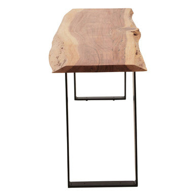Surax Natural Acacia Wood Bench with Live Edge