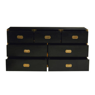 Sarter Black Mango Wood 7 Drawer Chest