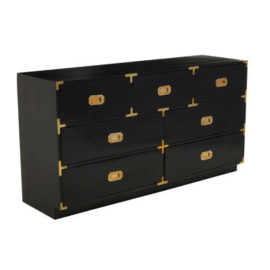 Sarter Black Mango Wood 7 Drawer Chest