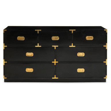 Sarter Black Mango Wood 7 Drawer Chest