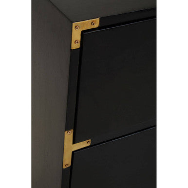 Sarter Black Mango Wood 7 Drawer Chest