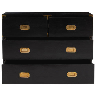 Sarter Black Mango Wood 4 Drawer Chest
