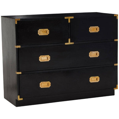 Sarter Black Mango Wood 4 Drawer Chest