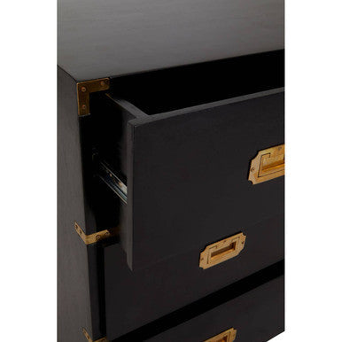 Sarter Black Mango Wood 4 Drawer Chest