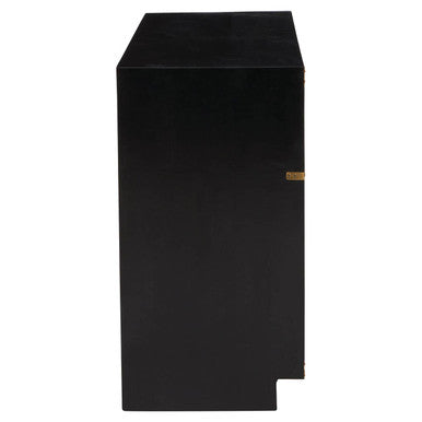 Sarter Black Mango Wood 2 Drawer Console Table