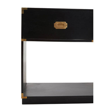 Sarter Black Mango Wood 2 Drawer Console Table