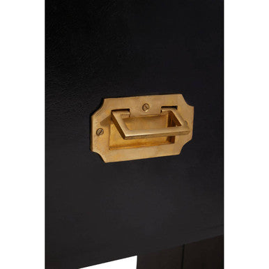 Sarter Black Mango Wood 2 Drawer Console Table