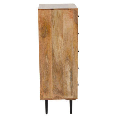 Boho Natural Mango Wood 5 Drawer Chest