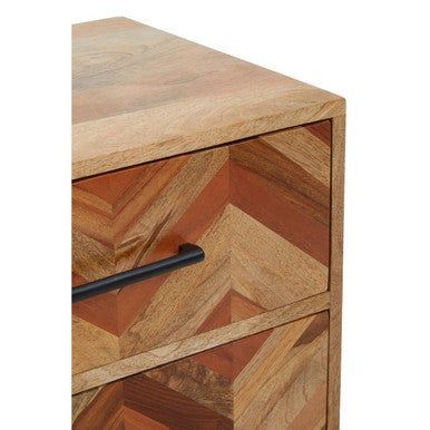 Boho Natural Mango Wood 5 Drawer Chest