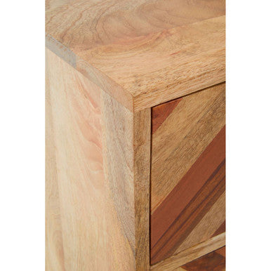 Boho Natural Mango Wood 5 Drawer Chest