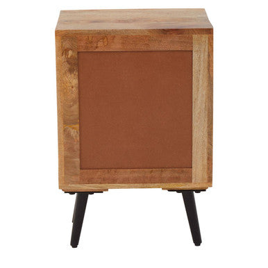 Boho Natural Mango Wood 2 Drawer Bedside Table