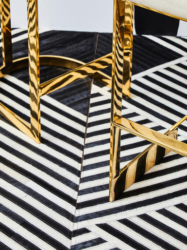Azalea Black Velvet Bar Chair with Gold Finish Base