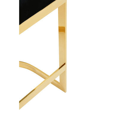 Azalea Black Velvet Bar Chair with Gold Finish Base