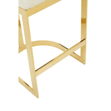 Azalea Ivory Velvet Bar Chair with Gold Finish Frame