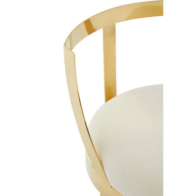 Azalea Ivory Velvet Bar Chair with Gold Finish Frame