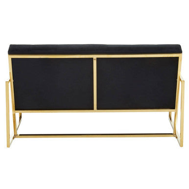 Azalea Black Velvet 2 Seater Sofa with Gold Finish Frame