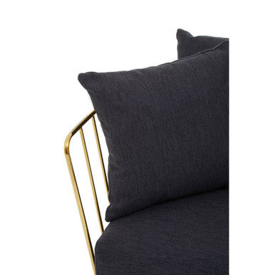 Azalea Black Fabric Chair with Gold Finish Frame
