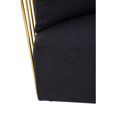 Azalea Black Fabric Chair with Gold Finish Frame