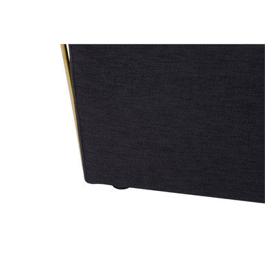 Azalea Black Fabric 2 Seater Sofa with Gold Finish Frame