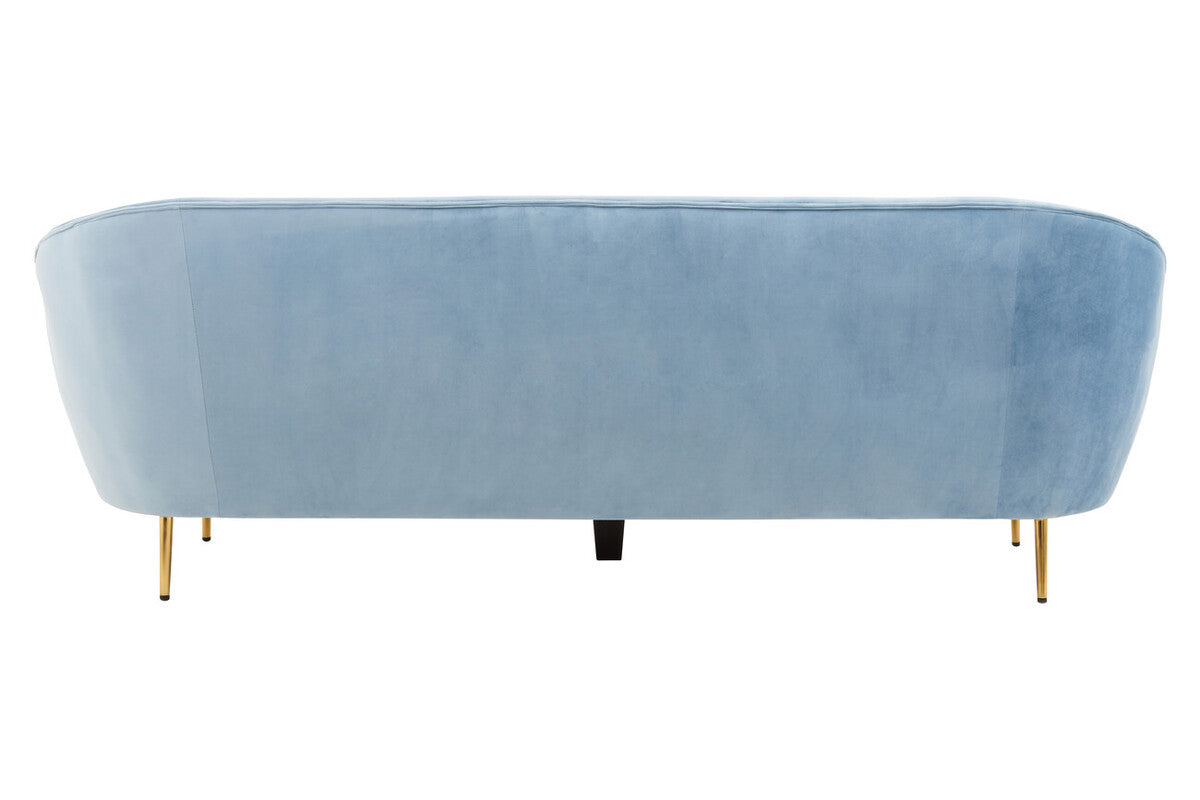 3 Seater Aqua Blue Velvet Sofa | Yasmeen