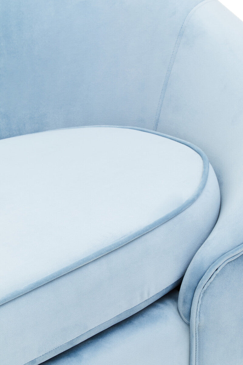 3 Seater Aqua Blue Velvet Sofa | Yasmeen