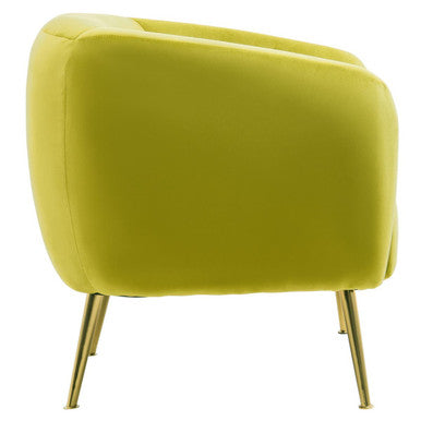 Yasmeen Olive Green Velvet Tub Armchair