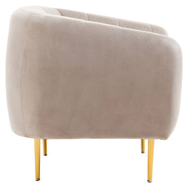 Yasmeen Mink Velvet Channel Tufted Armchair