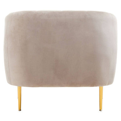 Yasmeen Mink Velvet Channel Tufted Armchair
