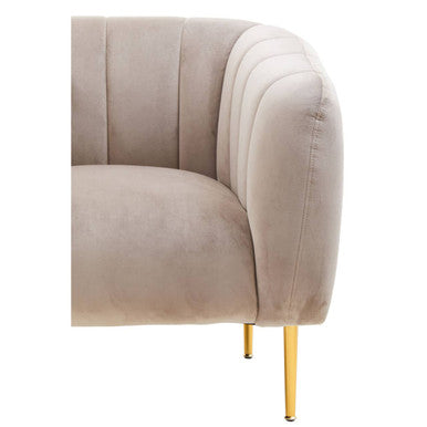 Yasmeen Mink Velvet Channel Tufted Armchair