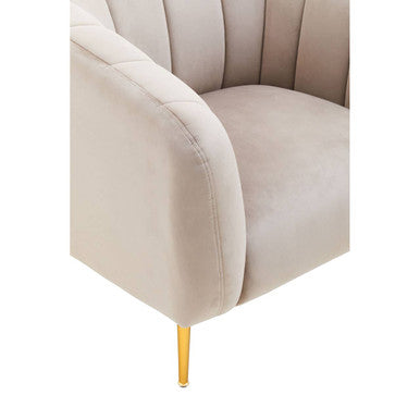 Yasmeen Mink Velvet Channel Tufted Armchair
