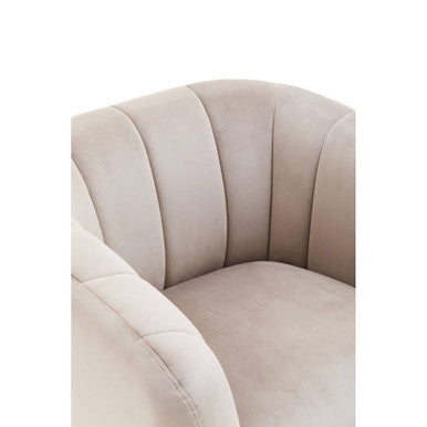 Yasmeen Mink Velvet Channel Tufted Armchair