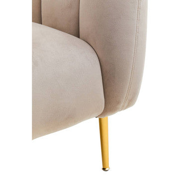 Yasmeen Mink Velvet Channel Tufted Armchair