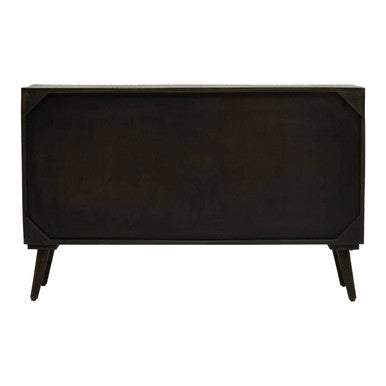 Arti Black Mango Wood and Brass Effect 3 Door Sideboard