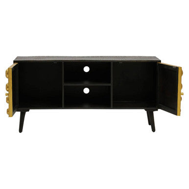 Arti Mango Wood and Brass Effect 2 Door Media Unit