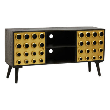 Arti Mango Wood and Brass Effect 2 Door Media Unit