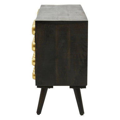 Arti Mango Wood and Brass Effect 2 Door Media Unit