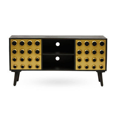 Arti Mango Wood and Brass Effect 2 Door Media Unit