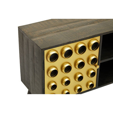 Arti Mango Wood and Brass Effect 2 Door Media Unit
