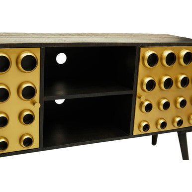 Arti Mango Wood and Brass Effect 2 Door Media Unit