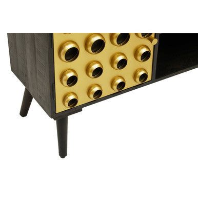 Arti Mango Wood and Brass Effect 2 Door Media Unit