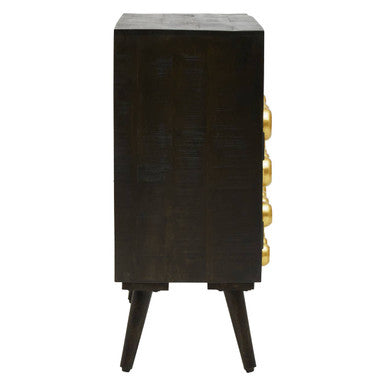Arti Black Mango Wood and Brass Effect 2 Door Sideboard