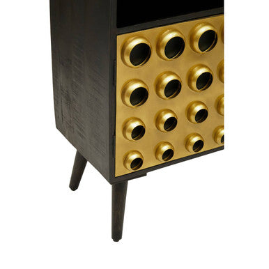 Arti Black Mango Wood and Brass Effect 2 Door Sideboard
