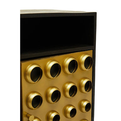 Arti Black Mango Wood and Brass Effect 2 Door Sideboard