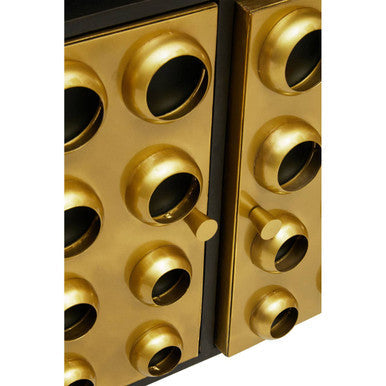 Arti Black Mango Wood and Brass Effect 2 Door Sideboard