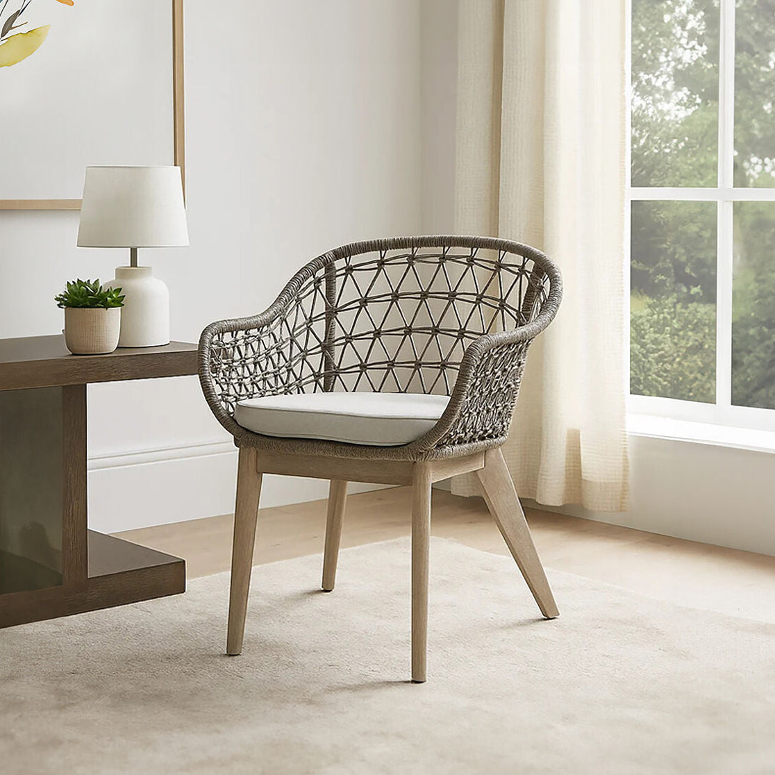 Opus Grey Woven Rope Chair with Cushion
